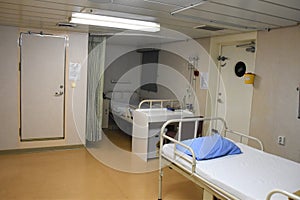 Hospital inside the superstructure of the container vessel photo