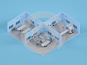 Hospital interior isometric