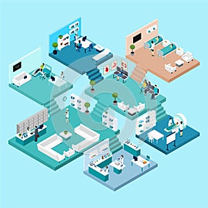 Hospital Isometric Icons