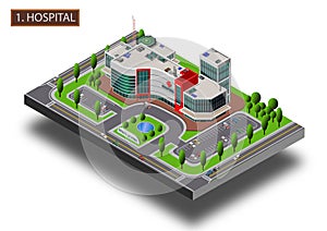 Hospital Isometric Vector Design