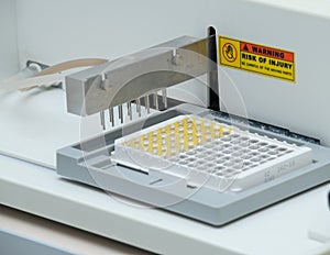 Hospital laboratories, automatic biochemical analyzer, laboratory concept, macro