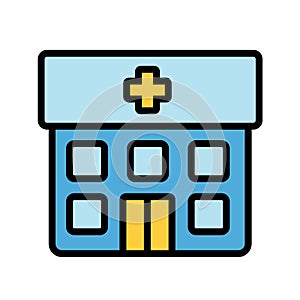 hospital lineal color vector icon