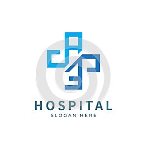 Hospital logo designs concept. Medical health-care logo designs template