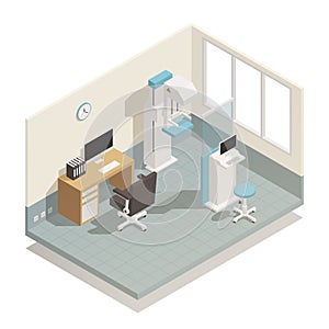 Hospital Medical Equipment Isometric Composition