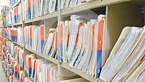 Hospital Medical Records Room Closeup