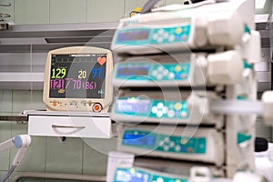 Hospital. Monitor resuscitation and anesthesia.