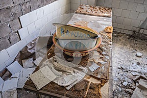 Hospital no 126 in Pripyat city, Chernobyl Zone, Ukraine
