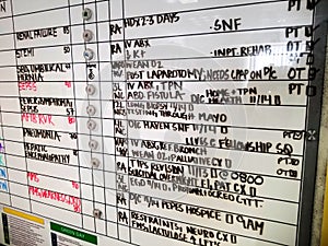 Hospital patient discharge diagnosis and planning board