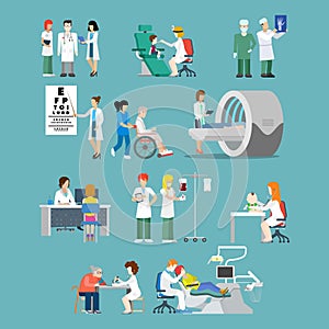 Hospital profession patient flat 3d isometric medical vector