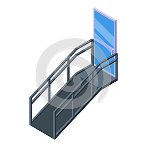 Hospital ramp icon isometric vector. Disabled accessible