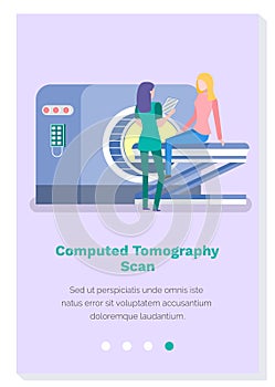 Hospital research website with tomography equipment Medical specialists is examining patient