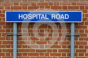 Hospital Road Sign at Whipps Cross Hospital in London