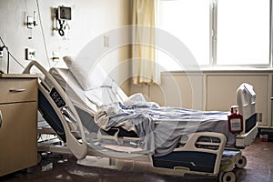 Hospital room with beds and comfortable medical equipped
