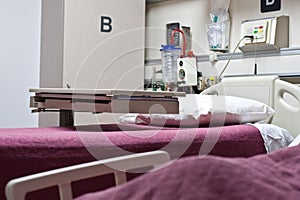 Hospital room with beds and equipment