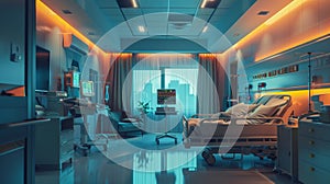 Hospital Room With Bed and Medical Equipment