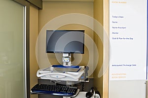 Hospital Room Medical Records Computer