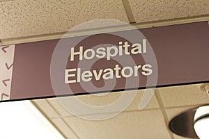 Hospital sign: Hospital Elevators photo