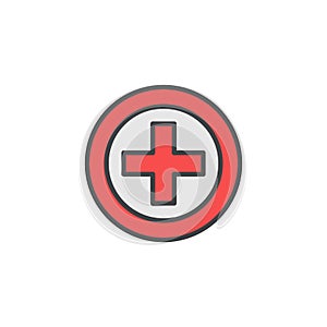 Hospital sign icon in colored version