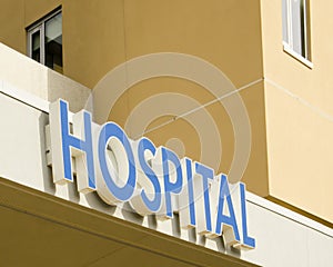 Hospital sign on medical center