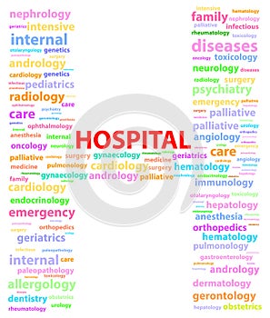 Hospital Sign With Medical Specialties photo