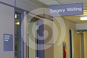 Hospital sign: Surgery Waiting