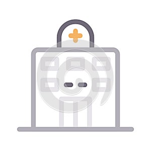 Hospital colour line vector icon