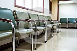 hospital waiting room with chairs in a row