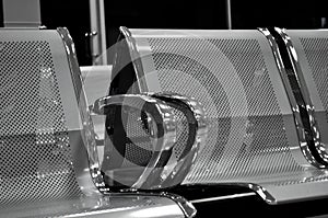 Hospital waiting room with empty chairs