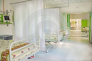 Hospital ward with beds in hospital