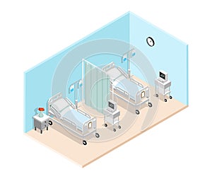 Hospital Ward Isometric Interior