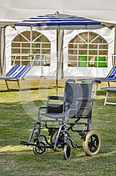 Hospital wheelchairs in a homecare facility