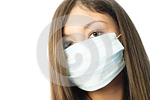 Hospital worker wearing protective mask