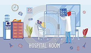 Hospitalized Patients Treatment in Hospital Ward.