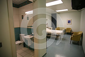 Hospitals bedroom and washroom