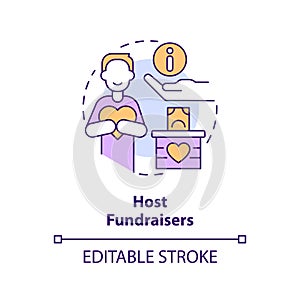 Host fundraisers concept icon photo