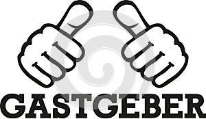 Host german word with thumbs