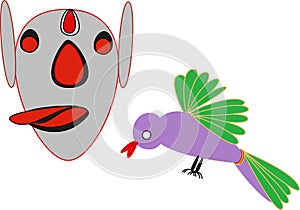 A host man parot for product graphics design