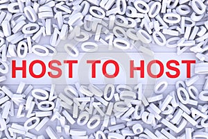 HOST TO HOST concept scattered binary code 3D