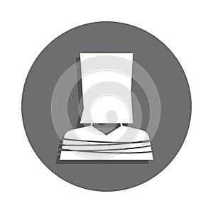 hostage icon in badge style. One of terrorizm collection icon can be used for UI, UX