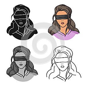 Hostage icon in cartoon style isolated on white background. Crime symbol stock vector illustration.