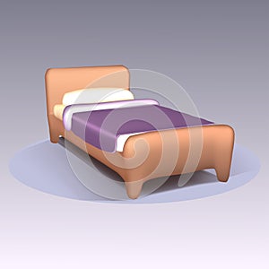 Hostel 3D icon. hostel bed 3D illustration