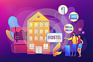 Hostel services concept vector illustration photo