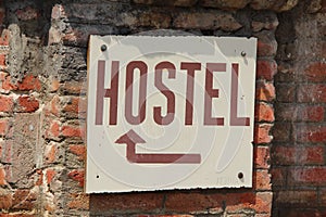 Hostel sign