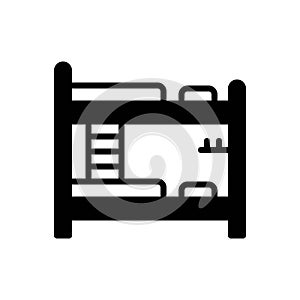Black solid icon for Hostels, dorm and residential photo