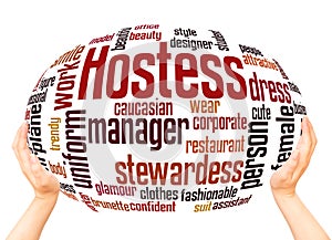 Hostess word cloud sphere concept