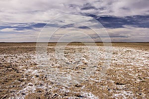 Hostile Desert Near Dayet Srji Salt Lake In Morocco