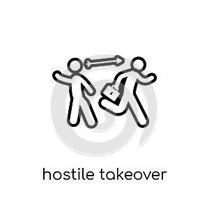 Hostile takeover icon. Trendy modern flat linear vector Hostile