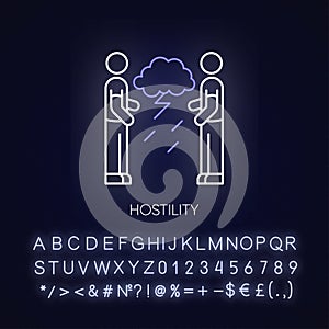 Hostility neon light icon