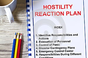 Hostility Reaction Plan concept