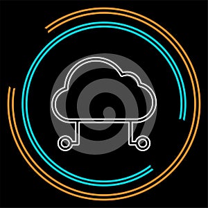 Hosting cloud icon, cloud computing technology